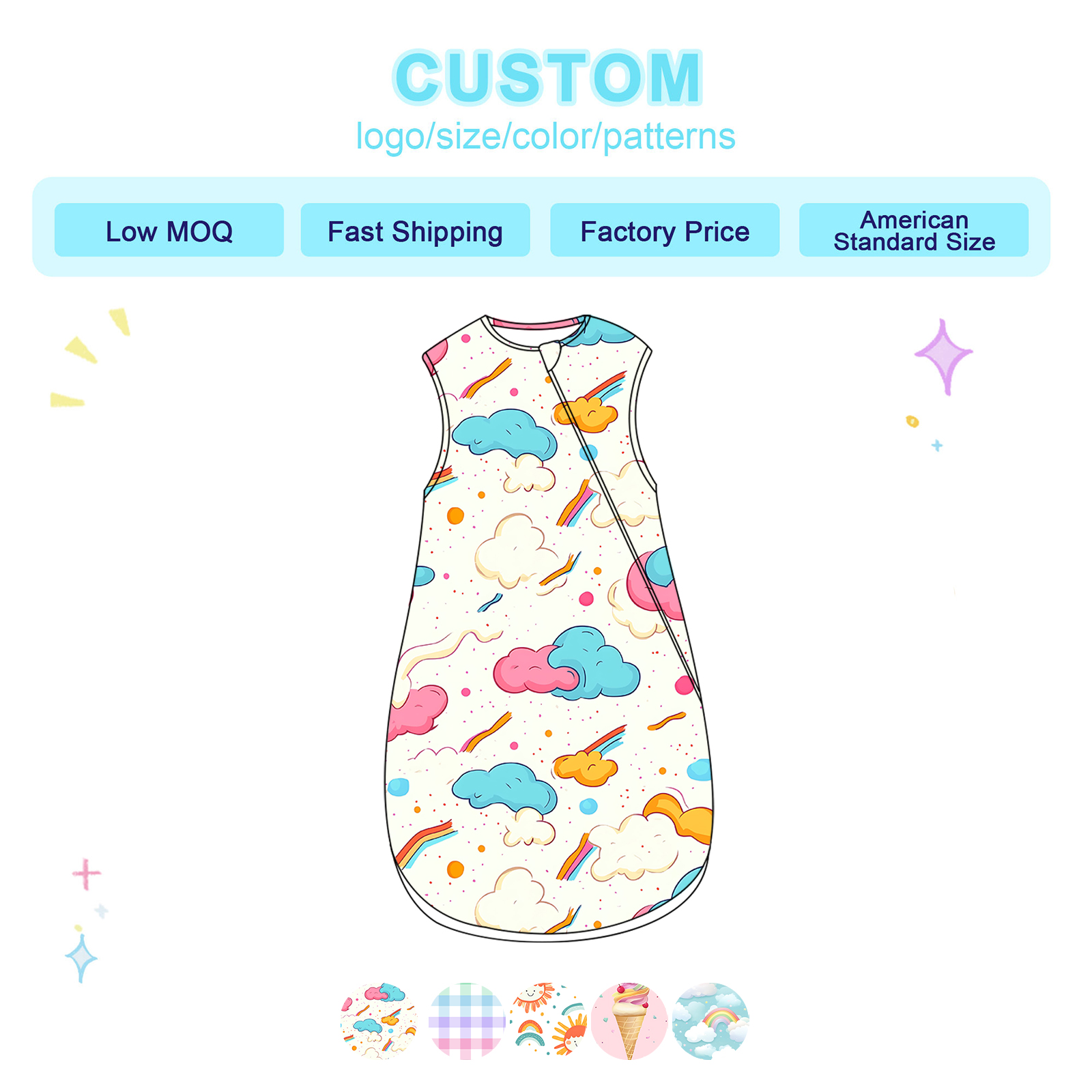 Seamless Baby Sleeping Sacks With Feet Blank Apparel Bulk with Standard 100 by OEKO TEX Compliance