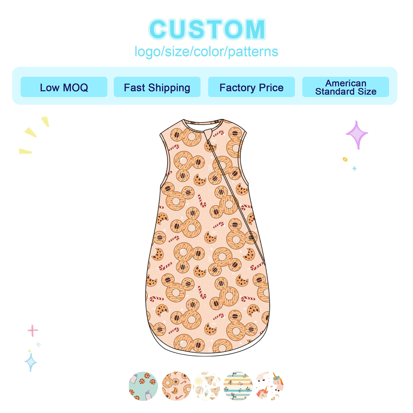 Seamless 2.5 Tog Baby Sleep Bag Solid OEM Services with Eco Friendly Non Toxic Compliance