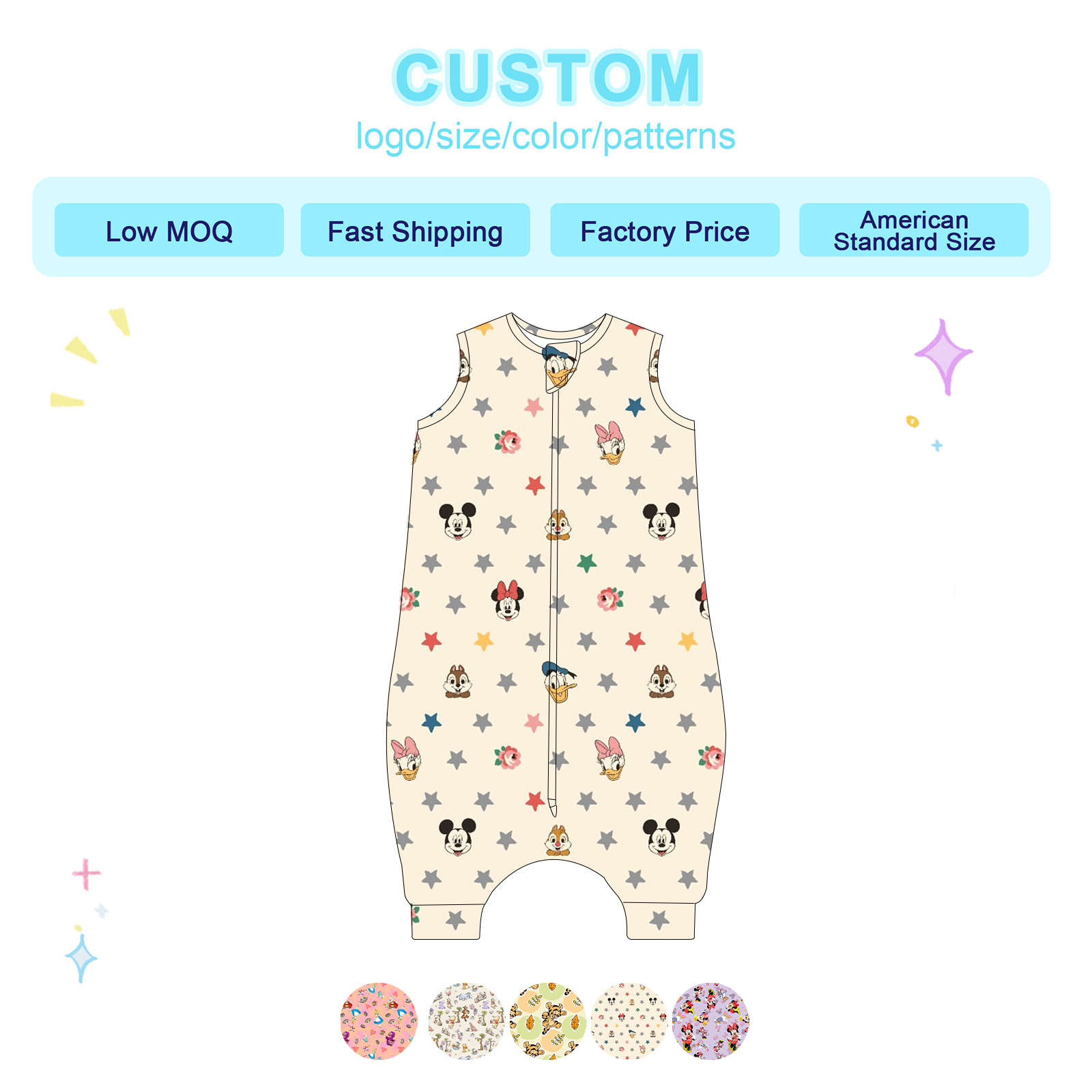 Baby Sleep Swaddle Sack Manufacturer Supporting Blank Apparel Bulk Low MOQ
