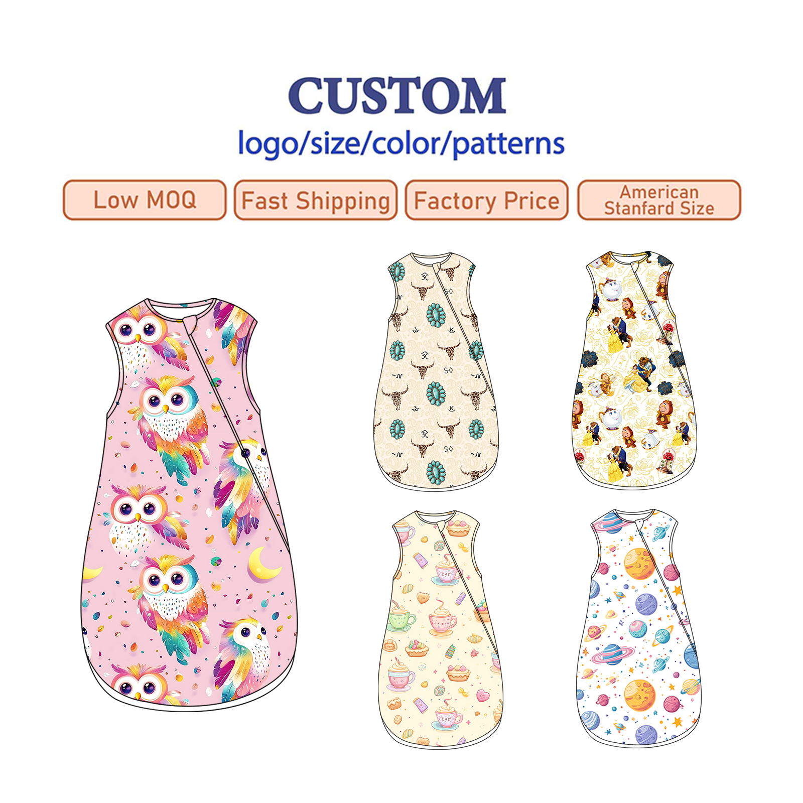 Eco Luxury Sleeping Bag New Born Babies Factory Premium GOTS Organic Certified Bamboo Fabrics
