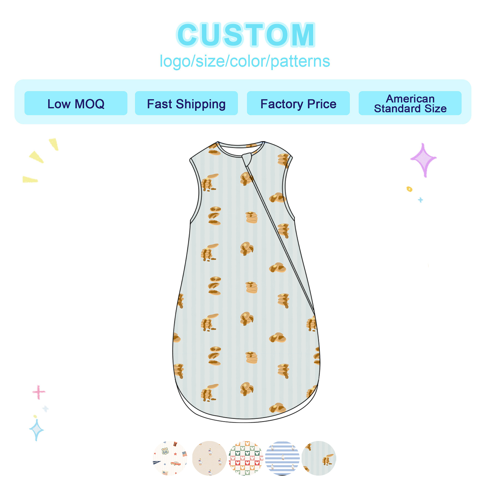Bulk Wholesale Best Organic Cotton Baby Sleep Sack ODM Manufacturing Factory Pricing